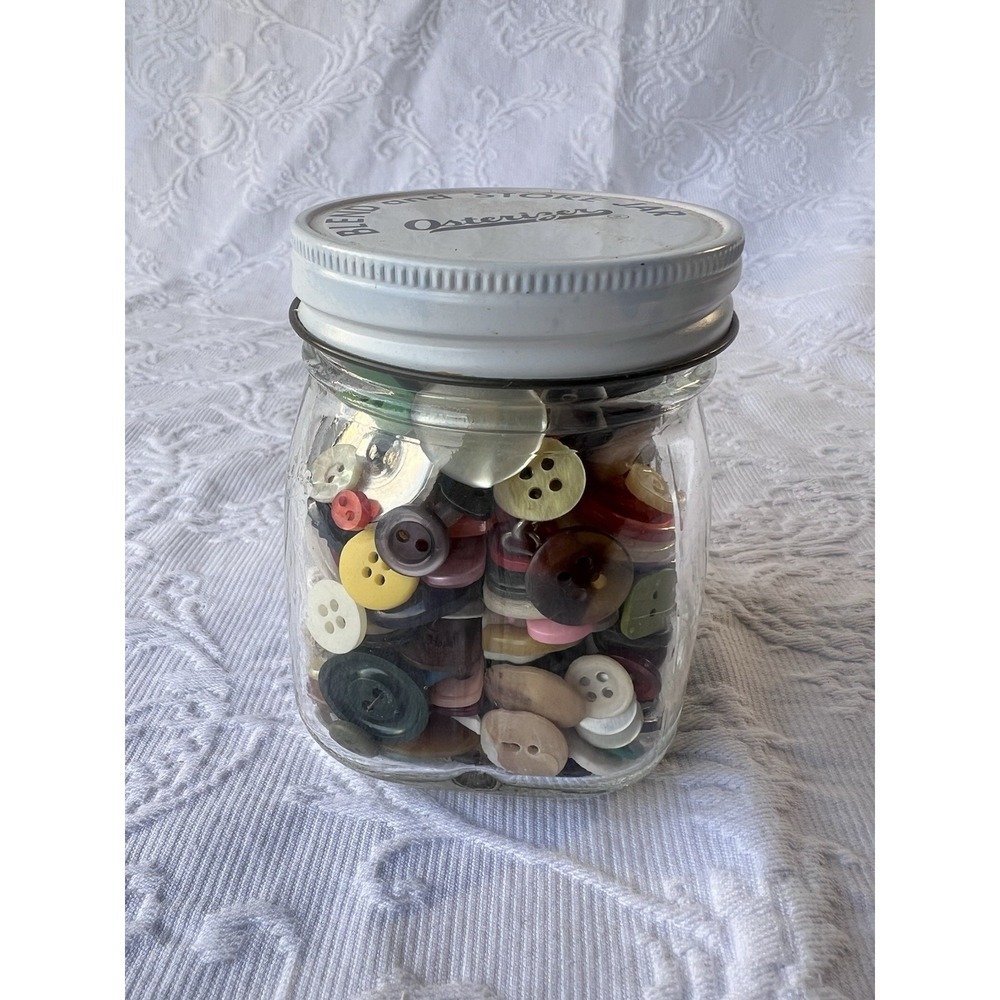 Vintage Buttons In Vintage Osterizer Blend And Store Jar